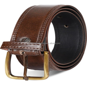 Cinturón de cuero informal a la moda al por mayor para el trabajo, negocios, hebilla de Punta Negra única, cinturón de cuero genuino para vestido de hombre - Product Image 2
