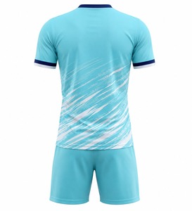 Conjunto de Camiseta de Fútbol PREMIUM para Hombre, Azul Claro, Cuello en V, Manga Corta, Absorbe la Humedad, Estampado Sublimado, Uniforme para Adultos, Todas las Temporadas - Product Image 6