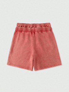 Novedad 2026: Pantalones Cortos 100% Algodón con Cintura Elástica, Estampado de Letras en Relieve, Estilo Casual Transpirable Tejido con Logotipo Frontal - Product Image 3