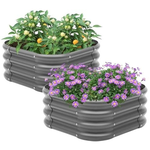 Bac à légumes surélevé en acier galvanisé robuste, grand bac à plantes en métal pour l'extérieur, idéal pour les légumes, les fleurs et les herbes. - Product Image 3
