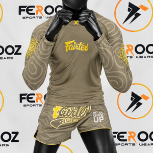 Ensemble d'entraînement de kickboxing, chemise de compression à manches longues et short de combat Muay Thai, vêtements d'arts martiaux - Product Image 2