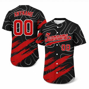 Camiseta de Béisbol Sublimada Personalizada con Botones, Camiseta Deportiva de Softbol Impresa, Transpirable, Unisex, Corta, Antibacteriana y de Secado Rápido - Product Image 1