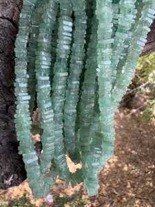 Green Strawberry Square Beads, Natural Smooth <b>Spacer</b> Strand (5-6mm) - Product Image 4