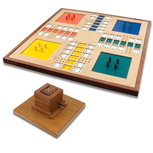 Jeu de société Ludo en bois artisanal avec gobelet à dés et pions en bois – Jeu de stratégie familial classique de luxe – Jeu de Ludo en bois - Product Image 3