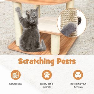 Multi-Layer Wood <b>Cat</b> <b>Tree</b> with <b>Scratch</b>-Resistant Rope Premium <b>Cat</b> Scratcher & Furniture - Product Image 4