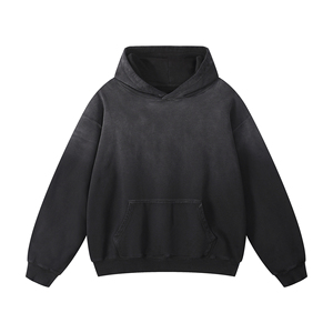 Wholesale Hot Selling DTG Printed Zippup Oversized Autumn Windproof 100% Polyester 350g Front Logo Streetwear Vintage Zip Hoodie - Product Image 5