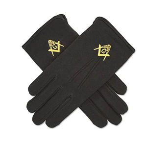Paires de gants en nylon et coton pour la protection formelle, l'inspection de bijoux, gants maçonniques noirs pour femmes et hommes, prix abordable, OEM, vente en gros - Product Image 6