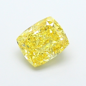 Diamante suelto cultivado en laboratorio, corte cojín, color amarillo vivo, certificado CVD, brillo radiante para joyería fina y elegante. - Product Image 1
