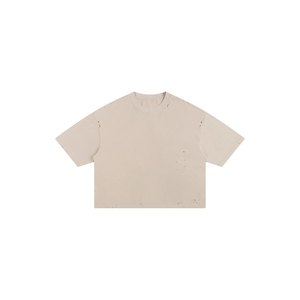 เสื้อครอปท็อปสีดำสำหรับผู้หญิง แขนสั้นทรงเข้ารูป ผ้าฝ้ายวินเทจฟอกสี เสื้อยืดพื้นฐานทรงครอป สไตล์ลำลอง สตรีทแวร์ ทรงเข้ารูป ผ้าถักริบ เหมาะสำหรับใส่ออกไปข้างนอก - Product Image 6