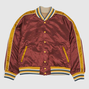 Satin Bomber <b>Jacket</b> with Custom Embroidered Team Patch Breathable Satin Varsity Style for Men Women Customized - Product Image 3