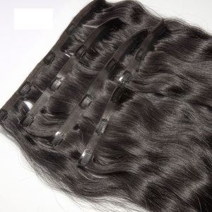 Ensemble de 7 extensions de cheveux humains à clips, 10 à 34 pouces, origine Inde - Product Image 2