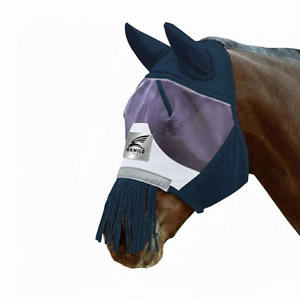 Masque anti-mouches pour chevaux respirant et très vendu, confortable avec protection des oreilles, élastique et respirant, avec couvre-yeux en maille - Product Image 6