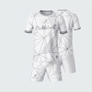 Uniformes de pickleball pour hommes de qualité supérieure, prix de gros, service OEM, logo personnalisé, col rond, anti-UV, 100% polyester - Product Image 5