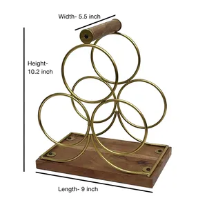 Metal <b>Elephant</b> Wine Bottle Holder Round Novelty Design <b>Decorative</b> Stand for Living Room and Dining - Product Image 3