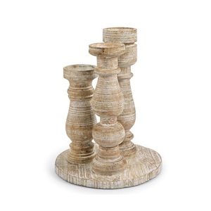 Portavelas de Madera Rústico, Decorativo, para Centro de Mesa, Decoración del Hogar, Comedor y Eventos Especiales - Product Image 1
