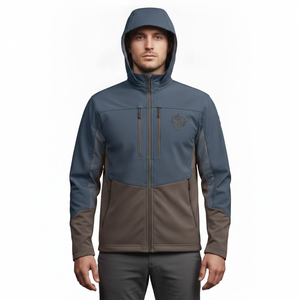 Chaqueta Cortavientos con Capucha para Hombre, Diseño Color Block, Cierre de Cremallera, Estilo Casual para Otoño, Exterior de Poliéster y Nailon - Product Image 2