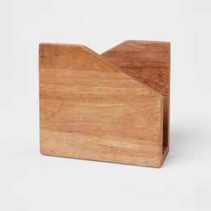 Caja de pañuelos de madera moderna con diseño de papel naranja marmoleado, dispensador decorativo de servilletas para baño y tocador - Product Image 2