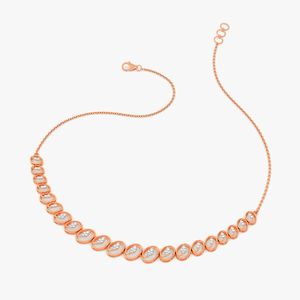 Rose Gold Lab Grown Diamond Oval Link Statement Necklace - Product Image 5