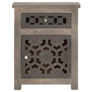 Mesita de Noche de Madera Maciza de Mango y MDF, Color Madera Natural - Product Image 2