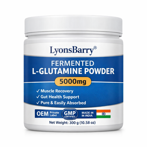 ผงกรดอะมิโนแอลกลูตามีนหมัก 5000 มก. – ช่วยฟื้นฟูกล้ามเนื้อ บำรุงสุขภาพลำไส้ รับผลิตแบบ OEM แบรนด์ส่วนตัว ผู้ผลิต GMP จากอินเดีย - Product Image 1