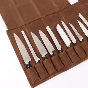 Sac de rangement pour couteaux en cuir et toile de haute qualité, pour chef, cuisine, voyage, LCKR-0027 - Product Image 5