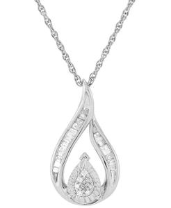 Collana con ciondolo a goccia a goccia (1/4 ct. T. w.) in argento Sterling | Macacy's - Product Image 1