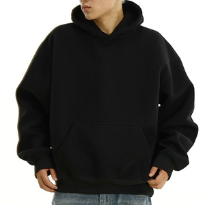 Sudadera con capucha de algodón orgánico con efecto desgastado, parche de aplique personalizado, bolsillo canguro y cordón, estilo streetwear, venta al por mayor - Product Image 5