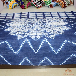 Última llegada de Tie & Die Reversible Kantha edredón algodón Shibori estampado Vintage indio cosido a mano Manta de algodón colcha - Product Image 3