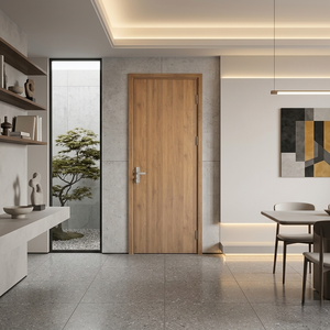 Puerta de Madera con Revestimiento de PVC Estándar Americano de 30*80, Puerta Interior Precolgada de MDF, Puerta Impermeable con Núcleo de Madera para Casa o Escuela - Product Image 1