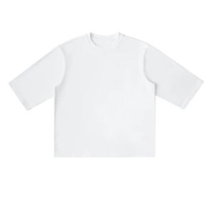 T-shirt ample à col rond en coton épais 200g, coupe européenne, épaules tombantes, triple couture, grande taille, personnalisable, haute qualité - Product Image 1