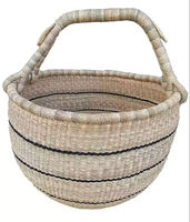 Sac de marché circulaire en jonc de mer Bolga fait à la main, écologique, léger, multifonctionnel, couleur personnalisable, design classique/moderne