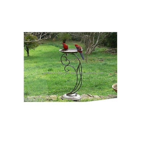 Bain d'oiseaux décoratif en métal pour jardin, patio, balcon, construction durable, finition résistante aux intempéries, attraction pour oiseaux, bassin d'eau - Product Image 2