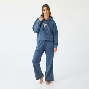Conjunto de Pantalones Anchos de Algodón de Alta Calidad con Lavado Ácido para Mujer, Estilo Lounge, Hombros Caídos, Impresión Personalizada - Product Image 5