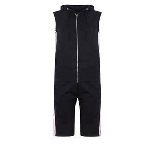 Conjuntos gemelos sin mangas para hombre con capucha, chándal de algodón y poliéster a rayas para verano, comodidad óptima y estilo de moda - Product Image 4