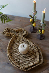 Sisu Handicraft Vietnam Juego de 2 bandejas de servir de junco marino tejidas a mano con diseño de conejo, decoración de Pascua, para exhibición en interiores, soporte para frutas y bebidas, natural - Product Image 2