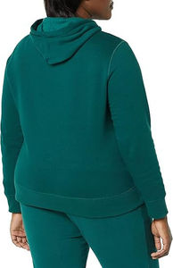<b>Women's</b> Emerald Green Hooded Sweatshirt Regular Fit Full Sleeve Solid Color Cotton Knitted Breathable Autumn Pullover - Product Image 6