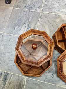 กล่องไม้สี่เหลี่ยมใส่เครื่องเทศพร้อมช้อนและฝาปิด - Product Image 6