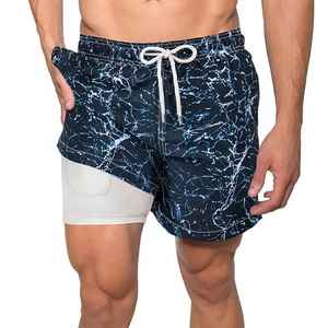 Breathable Men Swim-Trunks <b>Compression</b>-Liner Quick-Dry Cotton Waterproof With Pockets Beachwear Swimming Swimsuits <b>Short</b> For Men - Product Image 1
