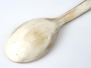 Custom Made Natural Horn Kitchen Cutlery Set Including Horn Spoon Fork Knives <b>Mirrored</b> Steel Flatware Sustainable Feature - Product Image 4