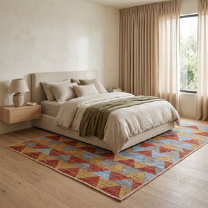 Alfombra DECORDEC Beige Marfil de Lana con Diseño Geométrico de Diamantes, Ecológica, Antideslizante, con Textura Lineal en Relieve, Hecha a Mano, Gruesa y Contemporánea - Product Image 3