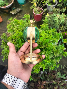 Victoria London Antique Brass <b>Clock</b> with Built In Compass Vintage Nautical Desktop Timepiece <b>Retro</b> Office Decor - Product Image 5