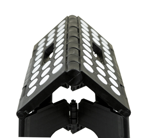 Foldable <b>Plastic</b> <b>Stool</b> with Circular Pattern Top for Home Use Modern Minimalist Design Black Color - Product Image 4