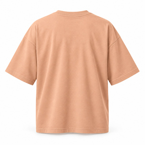 T-shirt Homme Oversize Jaune Moutarde à Manches Courtes, Couleur Unie Teinte, Col Rond, Vierge - Product Image 5