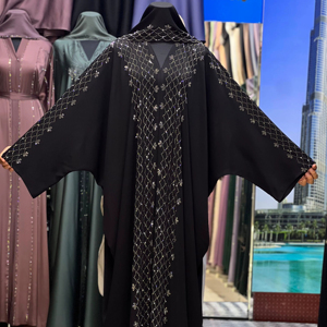 Wholesale Dubai Luxury Women's Breathable Polyester Abaya Kaftan Modest <b>Ankle</b> Length Winter Summer Spring Autumn Moroccan Design - Product Image 1