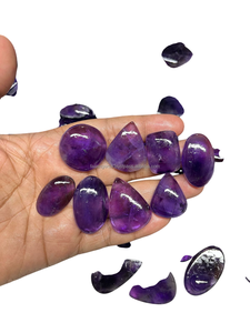 Pierre africaine naturelle d'améthyste violette Mix Size Pear Cabochon Loose Gemstone for Jewelry Making - Product Image 1