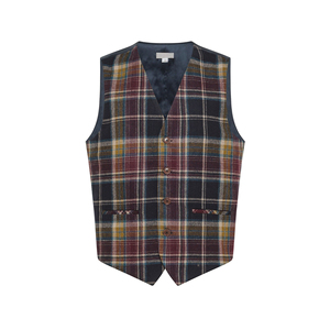 Chaleco de tartán para hombre, chaleco ajustado a cuadros, ropa informal formal, chaqueta sin mangas de inspiración vintage para eventos de bodas y fiestas - Product Image 1