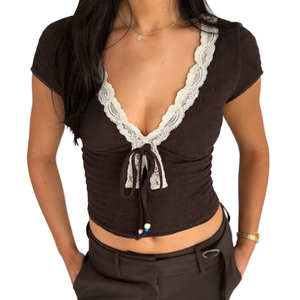 Nuevas Blusas Cortas para Mujer, Estilo Único y Moderno, Ecológicas, Transpirables, de Secado Rápido, con Cuello Redondo - Product Image 1
