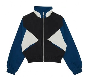 Custom Women Colorblock Track Jacket Hip Hop Streetwear Patchwork <b>Windbreaker</b> <b>Vintage</b> Sportswear Running Jackets - Product Image 1