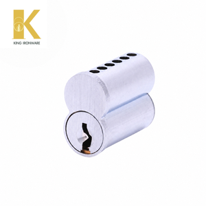 Cylindres de serrure à remplacement rapide, en laiton chromé satiné, 6 goupilles, clé Q, SFIC, pour la sécurité des portes commerciales - Product Image 1