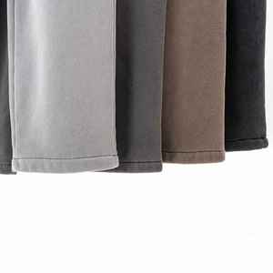 Pantalon de jogging décontracté personnalisé pour homme, brodé, coupe ample, taille élastique, en molleton, effet délavé coloré - Product Image 2